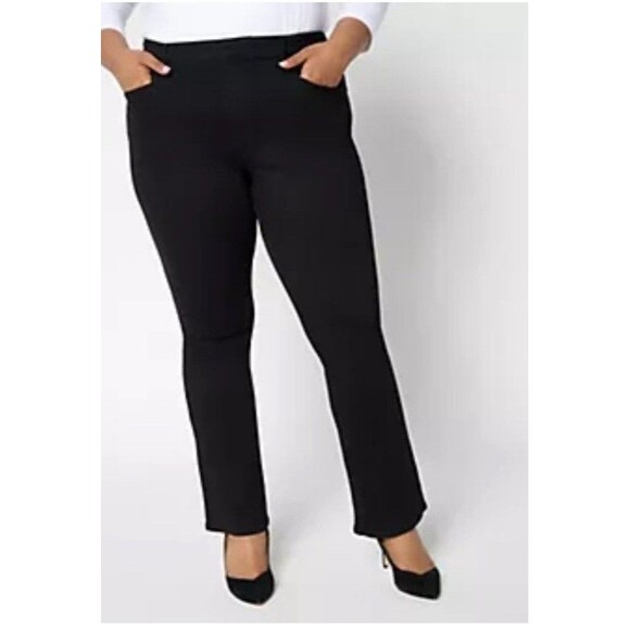 NWT Susan Graver Black Repreve Jeans Boot-cut Size 12 - Picture 2 of 11